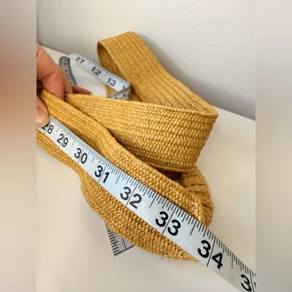 Anthropologie Raffia Woven Statement Buckle Belt Size S excellent condition - Picture 11 of 13